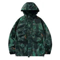 KNOWMLAB - Chaqueta Casual Hombre Con Sombrero Verde