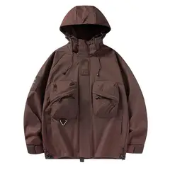 KNOWMLAB - Chaqueta Casual Hombre Con Sombrero Verde