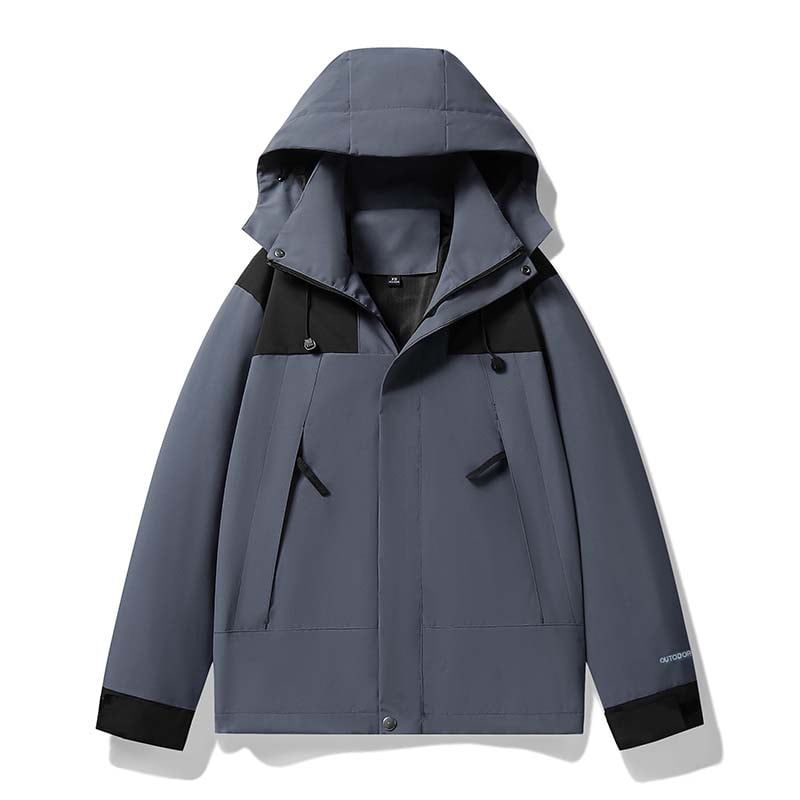 KNOWMLAB - Chaqueta Casual Hombre Con Sombrero Gris