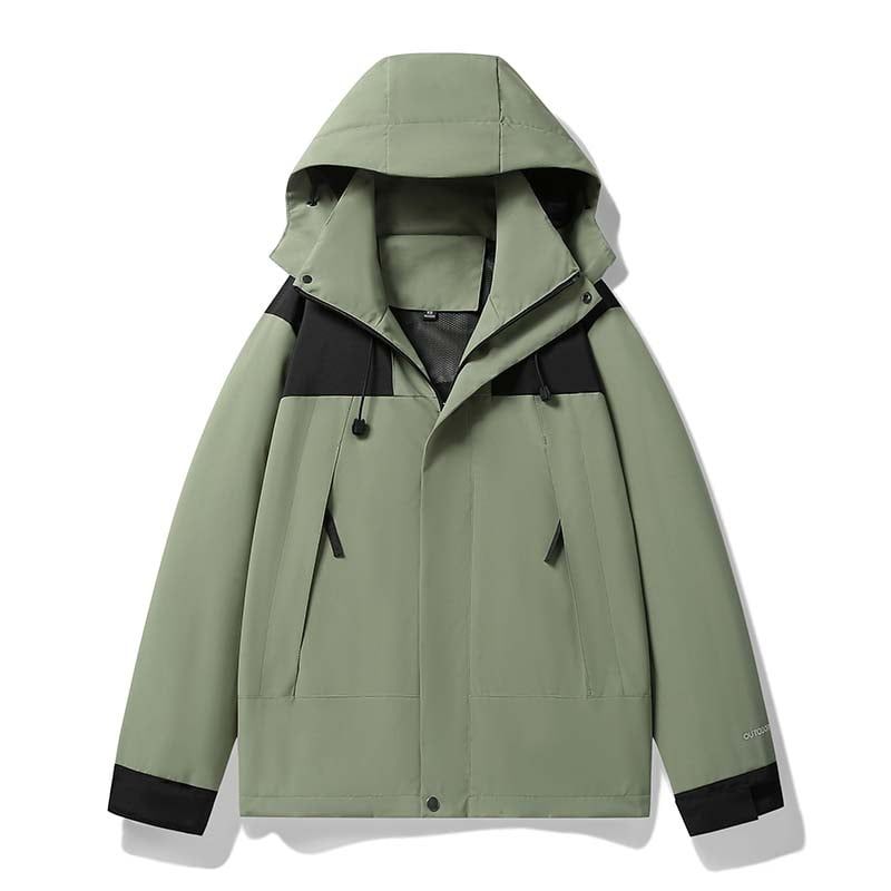 KNOWMLAB - Chaqueta Casual Hombre Con Sombrero Verde.