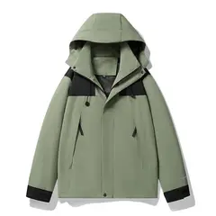 KNOWMLAB - Chaqueta Casual Hombre Con Sombrero Verde.