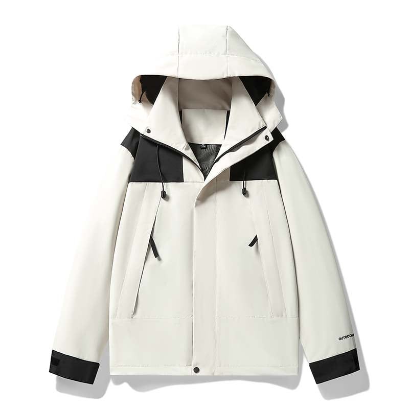 KNOWMLAB - Chaqueta Casual Hombre Con Sombrero Blanco