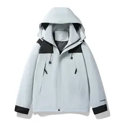 KNOWMLAB - Chaqueta Casual Hombre Con Sombrero Azul