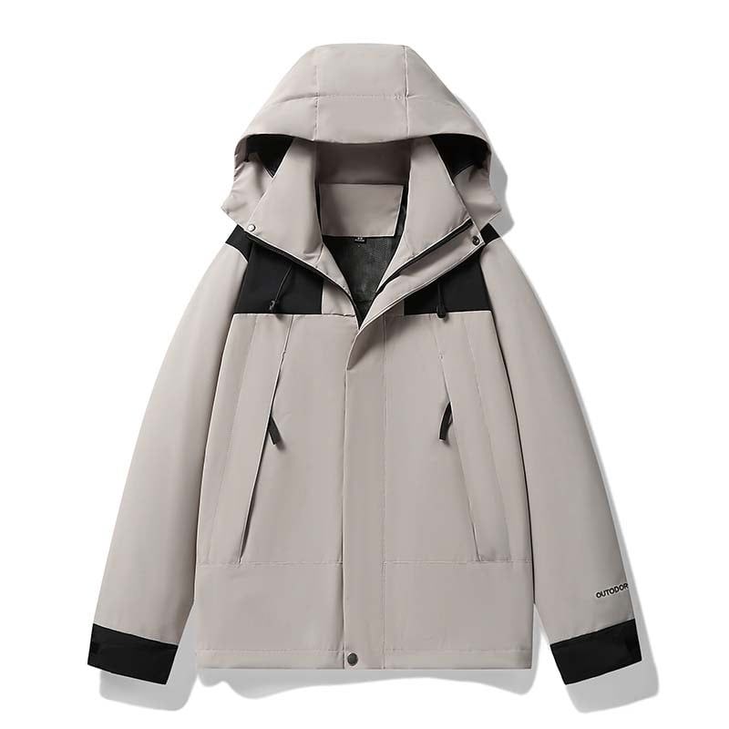 KNOWMLAB - Chaqueta Casual Hombre Con Sombrero Gris.