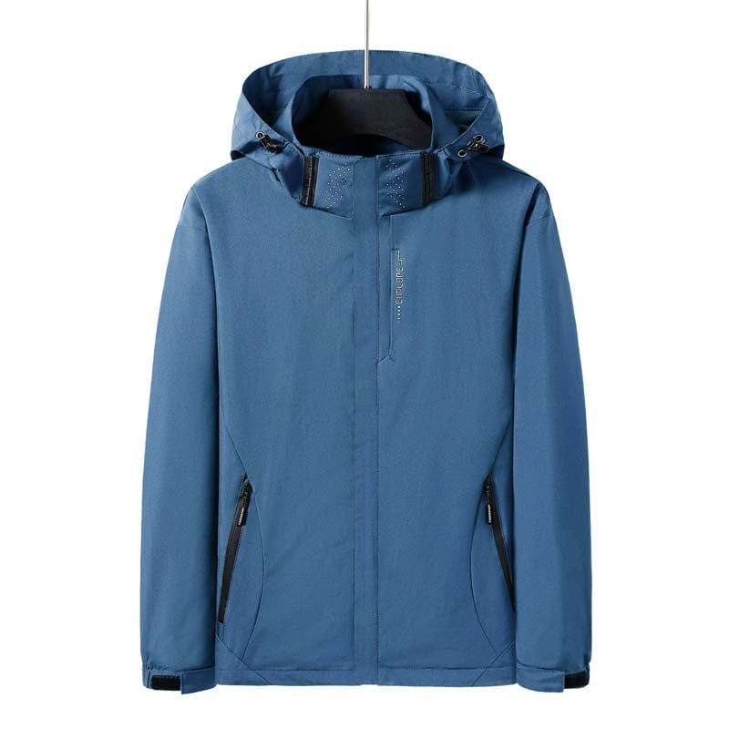 KNOWMLAB - Chaqueta Casual Hombre Con Sombrero Azul