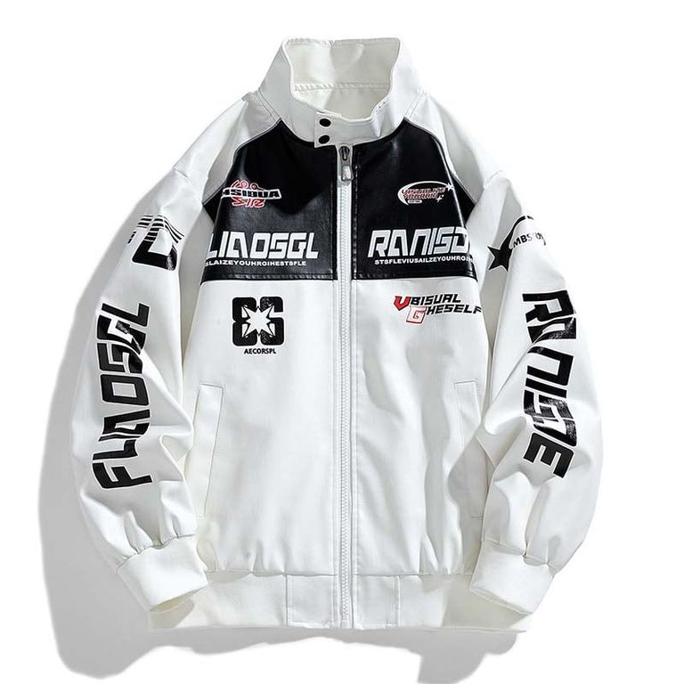 Chaqueta Cuero Hombre Blanco