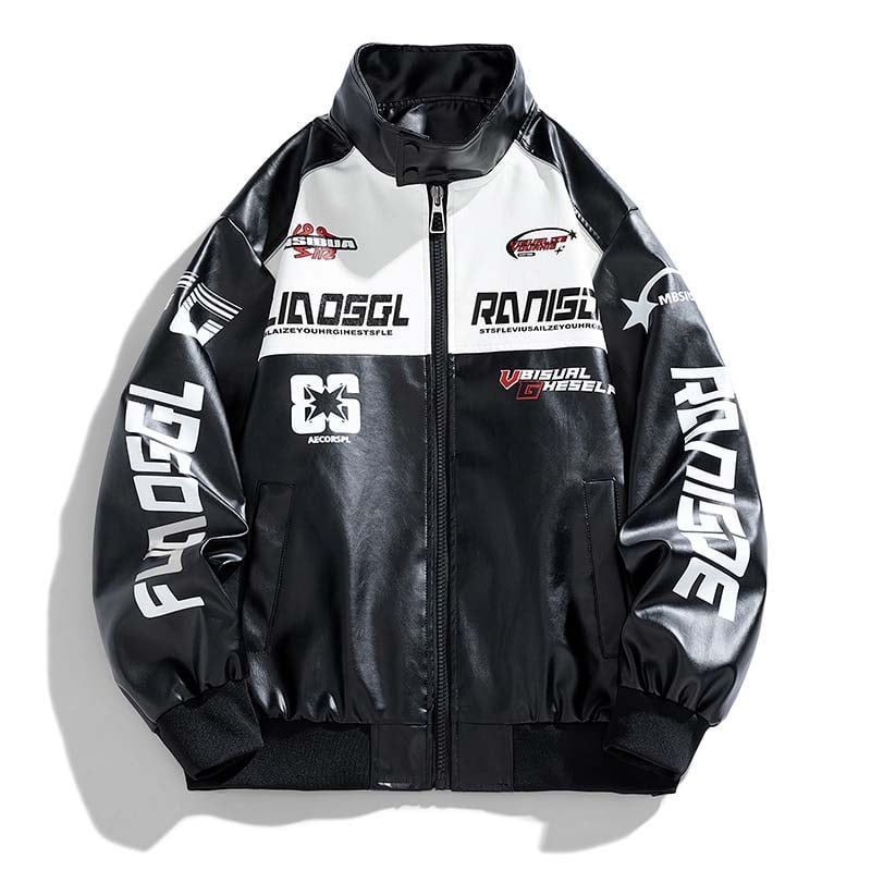 KNOWMLAB - Chaqueta Cuero Hombre Blanco