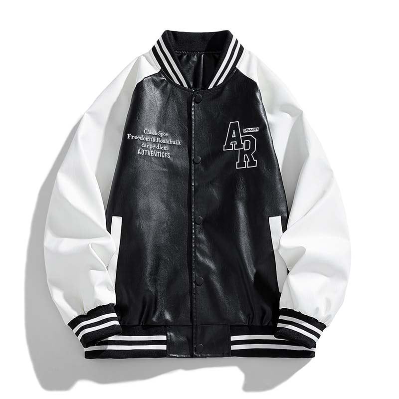 KNOWMLAB - Chaqueta Cuero Hombre Negro