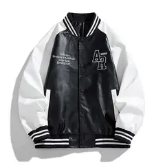 KNOWMLAB - Chaqueta Cuero Hombre Negro