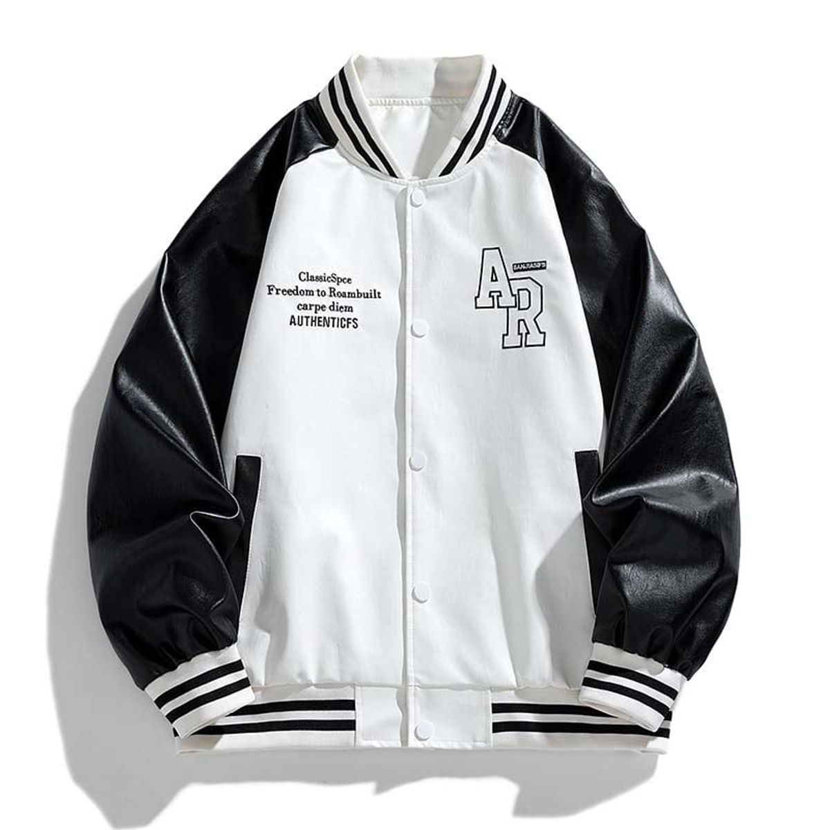 KNOWMLAB - Chaqueta Cuero Hombre Blanco.