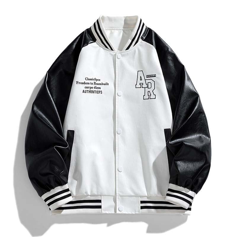 KNOWMLAB - Chaqueta Cuero Hombre Blanco.