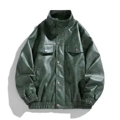 KNOWMLAB - Chaqueta Cuero Hombre Marrón