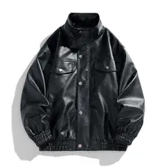KNOWMLAB - Chaqueta Cuero Hombre Marrón