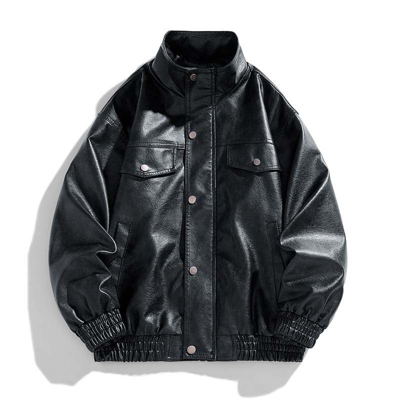 KNOWMLAB - Chaqueta Cuero Hombre Marrón