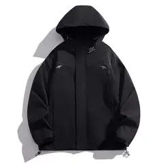 KNOWMLAB - Chaqueta Casual Hombre Con Sombrero Negro.