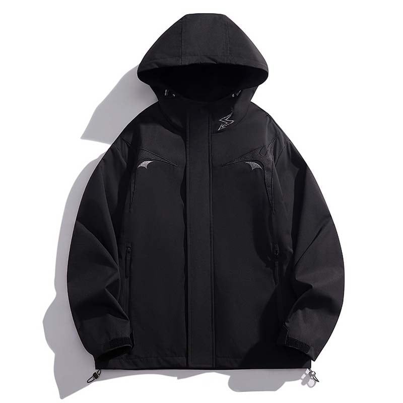 KNOWMLAB - Chaqueta Casual Hombre Con Sombrero Negro.