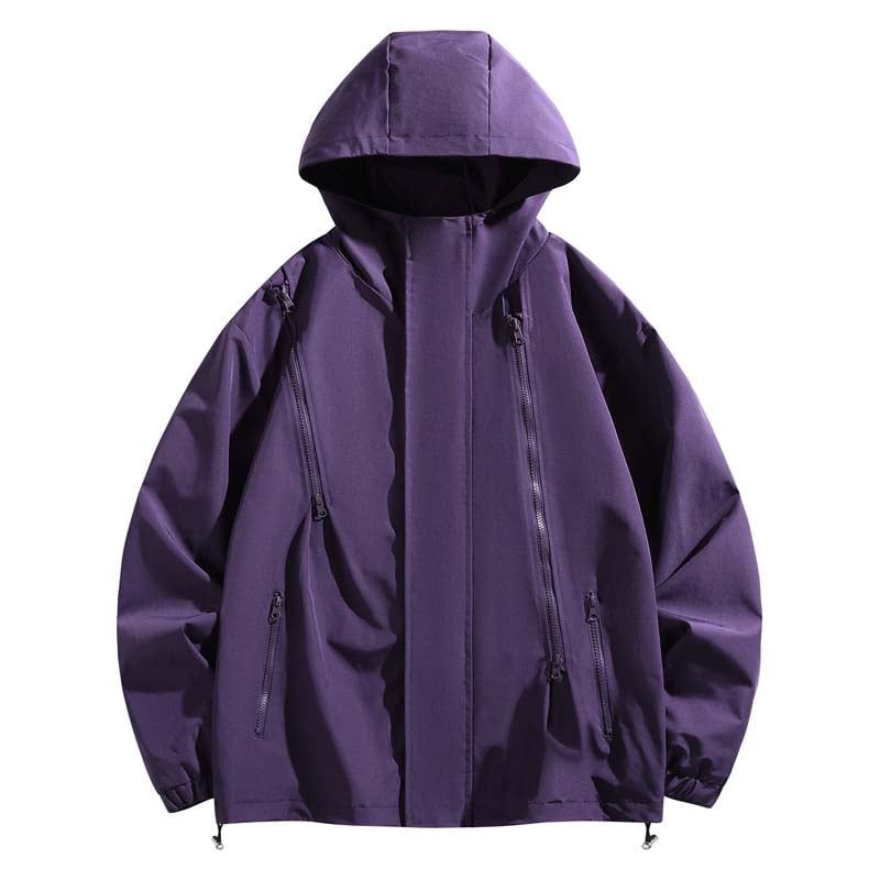 KNOWMLAB - Chaqueta Casual Hombre Con Sombrero Violeta