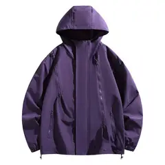 KNOWMLAB - Chaqueta Casual Hombre Con Sombrero Violeta