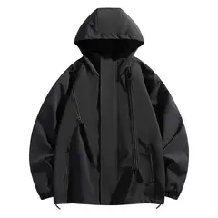 KNOWMLAB - Chaqueta Casual Hombre Con Sombrero Negro.