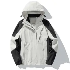 KNOWMLAB - Chaqueta Casual Hombre Con Sombrero Blanco