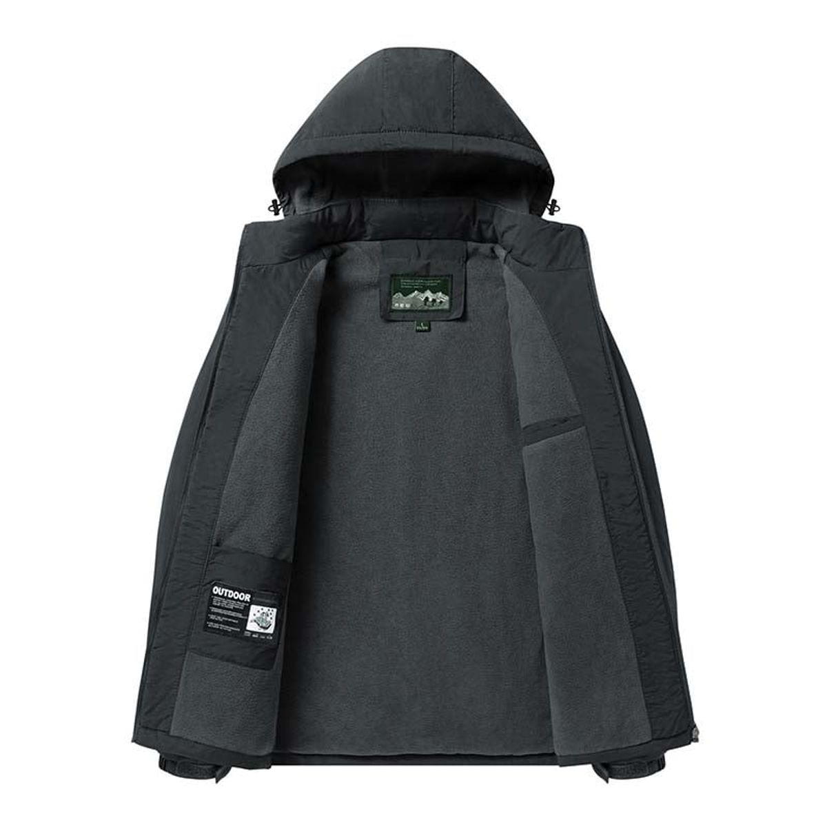 KNOWMLAB - Chaqueta Casual Hombre Con Sombrero Negro.