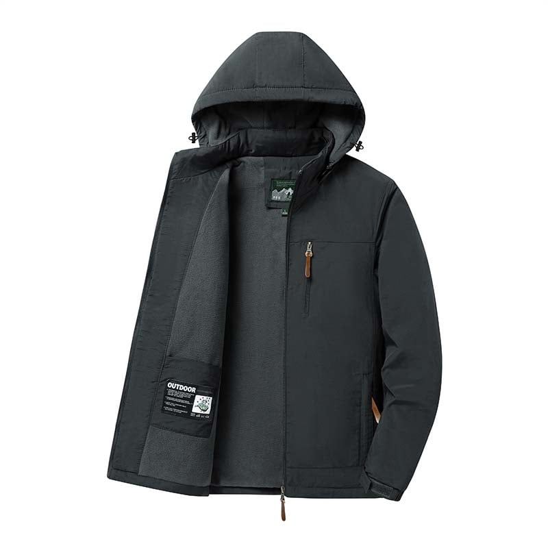 KNOWMLAB - Chaqueta Casual Hombre Con Sombrero Negro.
