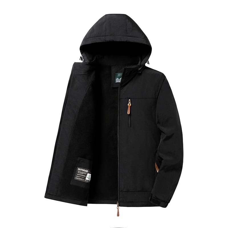 KNOWMLAB - Chaqueta Casual Hombre Con Sombrero Negro.