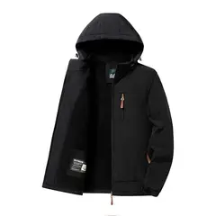 KNOWMLAB - Chaqueta Casual Hombre Con Sombrero Negro.