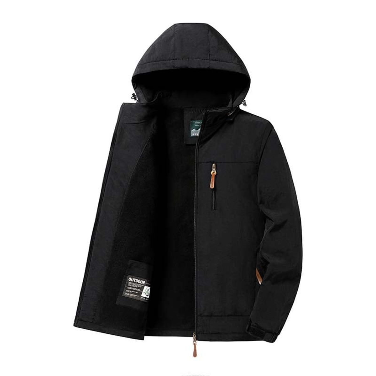 KNOWMLAB - Chaqueta Casual Hombre Con Sombrero Negro.