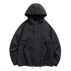 KNOWMLAB - Chaqueta Casual Hombre Con Sombrero Negro