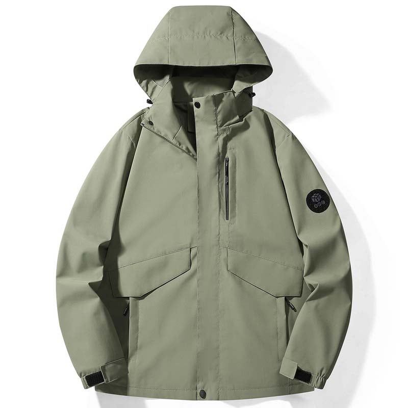 KNOWMLAB - Chaqueta Casual Hombre Con Sombrero Verde
