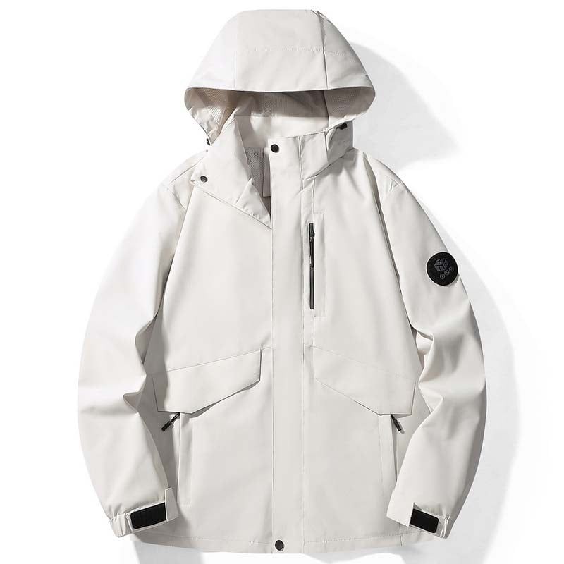 KNOWMLAB - Chaqueta Casual Hombre Con Sombrero Blanco