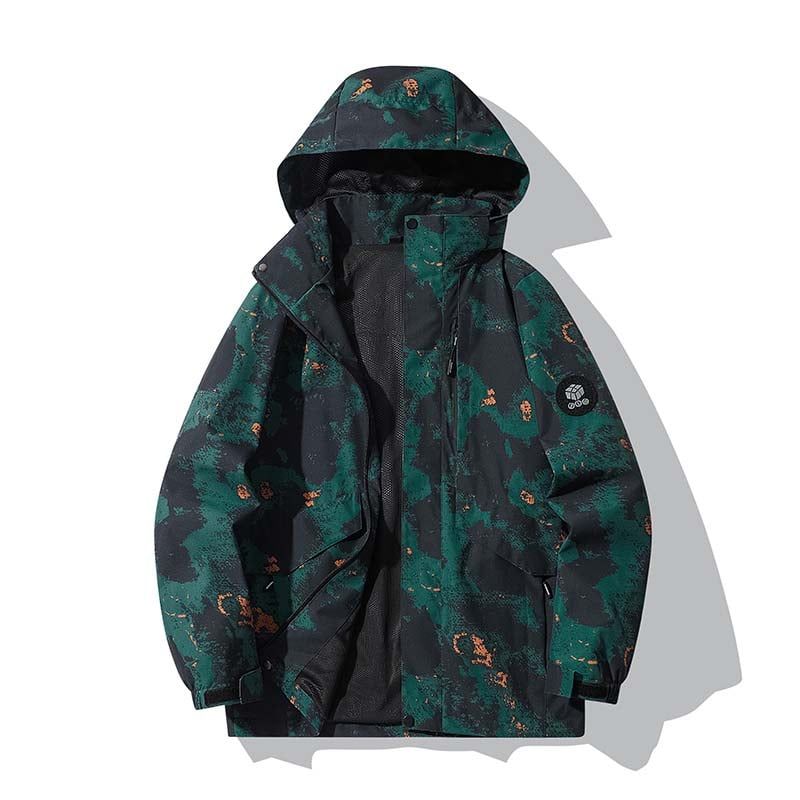 KNOWMLAB - Chaqueta Casual Hombre Con Sombrero Verde