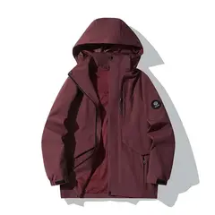 KNOWMLAB - Chaqueta Casual Hombre Con Sombrero Rojo.