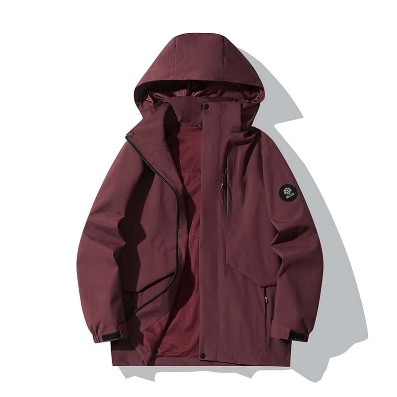 KNOWMLAB - Chaqueta Casual Hombre Con Sombrero Rojo.