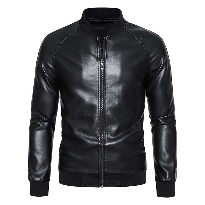 KNOWMLAB - Chaqueta Cuero Hombre Negro