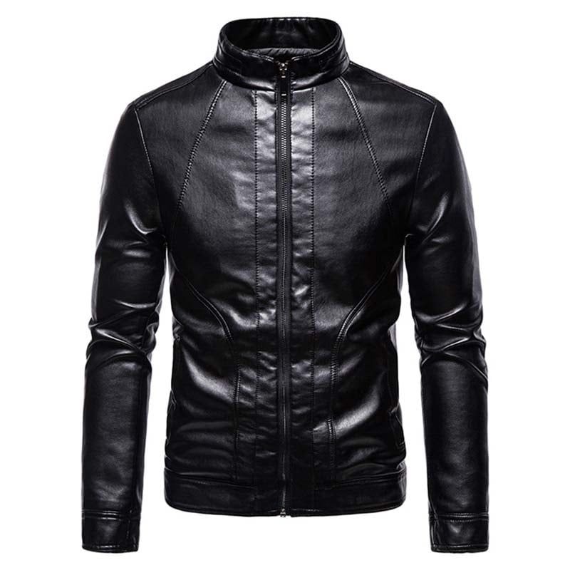 KNOWMLAB - Chaqueta Cuero Hombre Negro