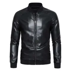 KNOWMLAB - Chaqueta Cuero Hombre Negro