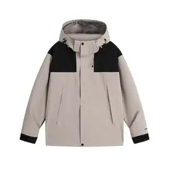 KNOWMLAB - Chaqueta Casual Hombre Con Sombrero Gris.