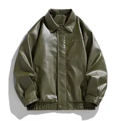 KNOWMLAB - Chaqueta Cuero Hombre Negro