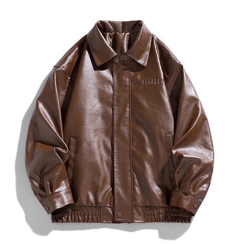 KNOWMLAB - Chaqueta Cuero Hombre Negro