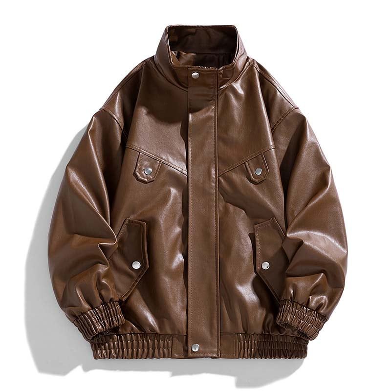 KNOWMLAB - Chaqueta Cuero Hombre Negro.