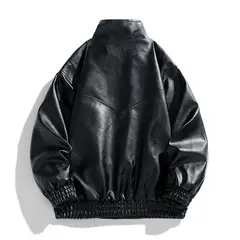 KNOWMLAB - Chaqueta Cuero Hombre Negro