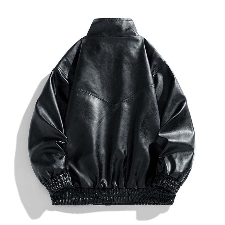 Chaqueta Cuero Hombre Negro.