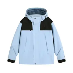 KNOWMLAB - Chaqueta Casual Hombre Con Sombrero Azul