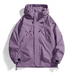 KNOWMLAB - Chaqueta Casual Hombre Con Sombrero Violeta