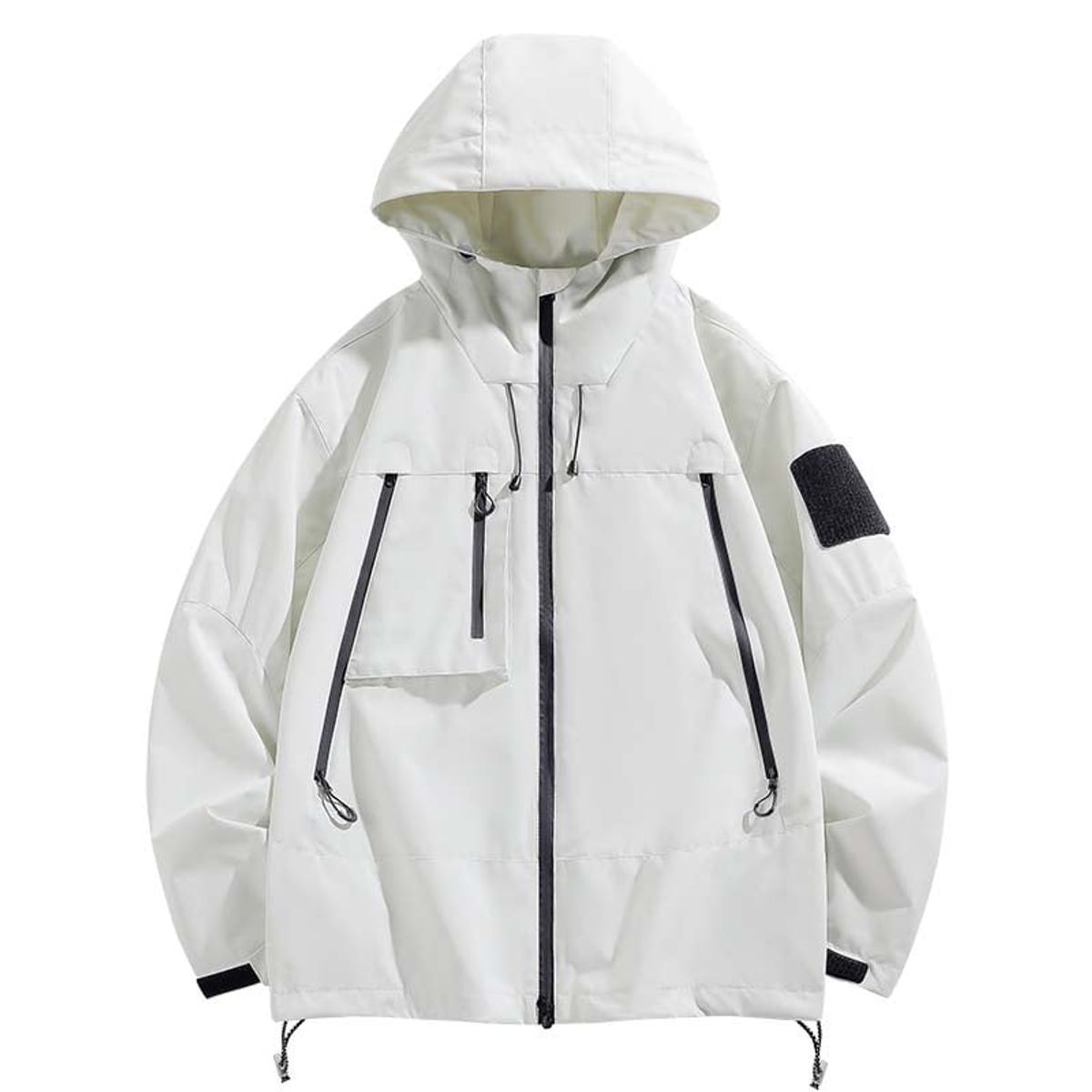 KNOWMLAB - Chaqueta Casual Hombre Con Sombrero Blanco.