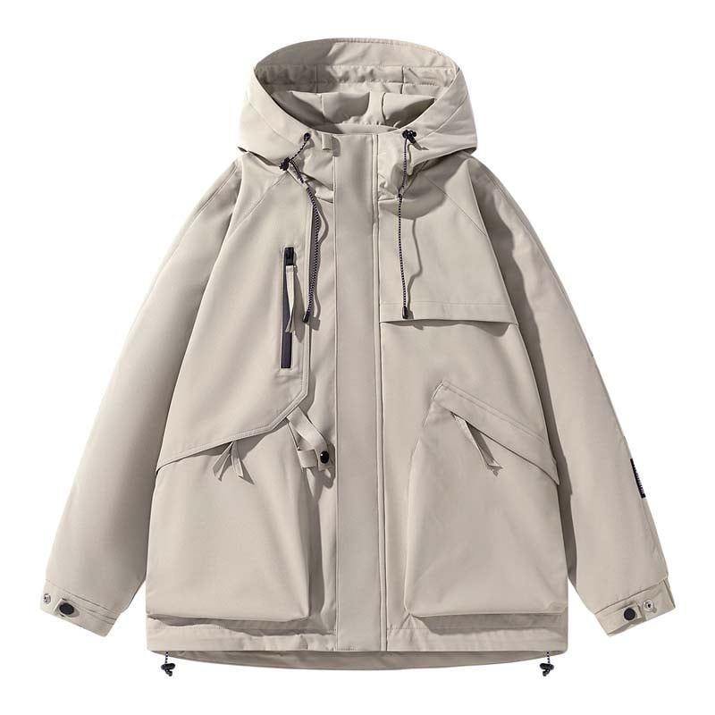 KNOWMLAB - Chaqueta Casual Hombre Con Sombrero Blanco