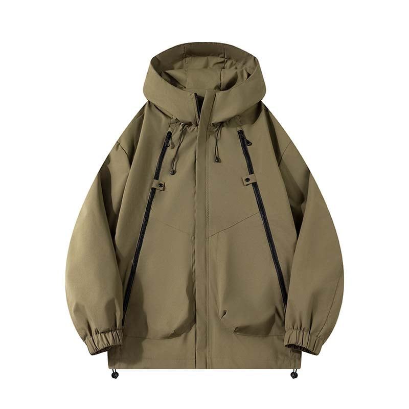 KNOWMLAB - Chaqueta Casual Hombre Con Sombrero Verde
