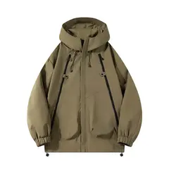 KNOWMLAB - Chaqueta Casual Hombre Con Sombrero Verde